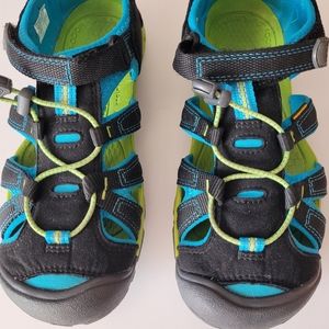 Keen junior sandals 5US(23.5 cm). blue and green